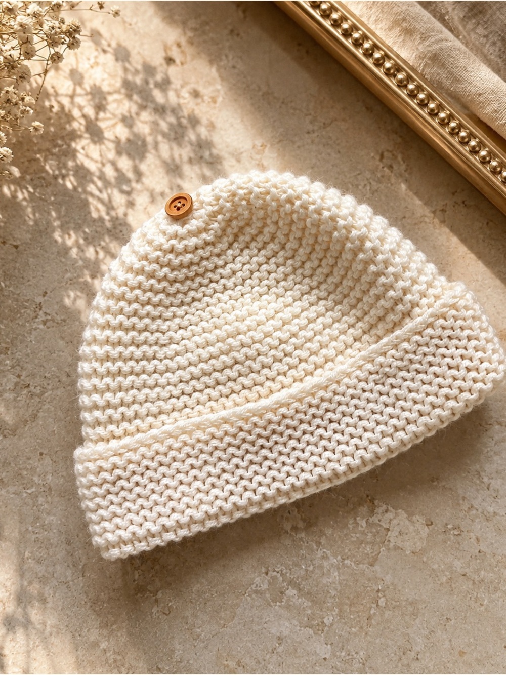 Bonpoint Ivory Knit Baby Beanie Hat NWT